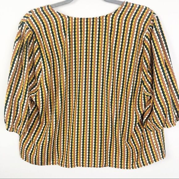 ALICE BLUE | Button Front Cropped Patterned Blouse Women’s Size X-Large - Picture 7 of 8